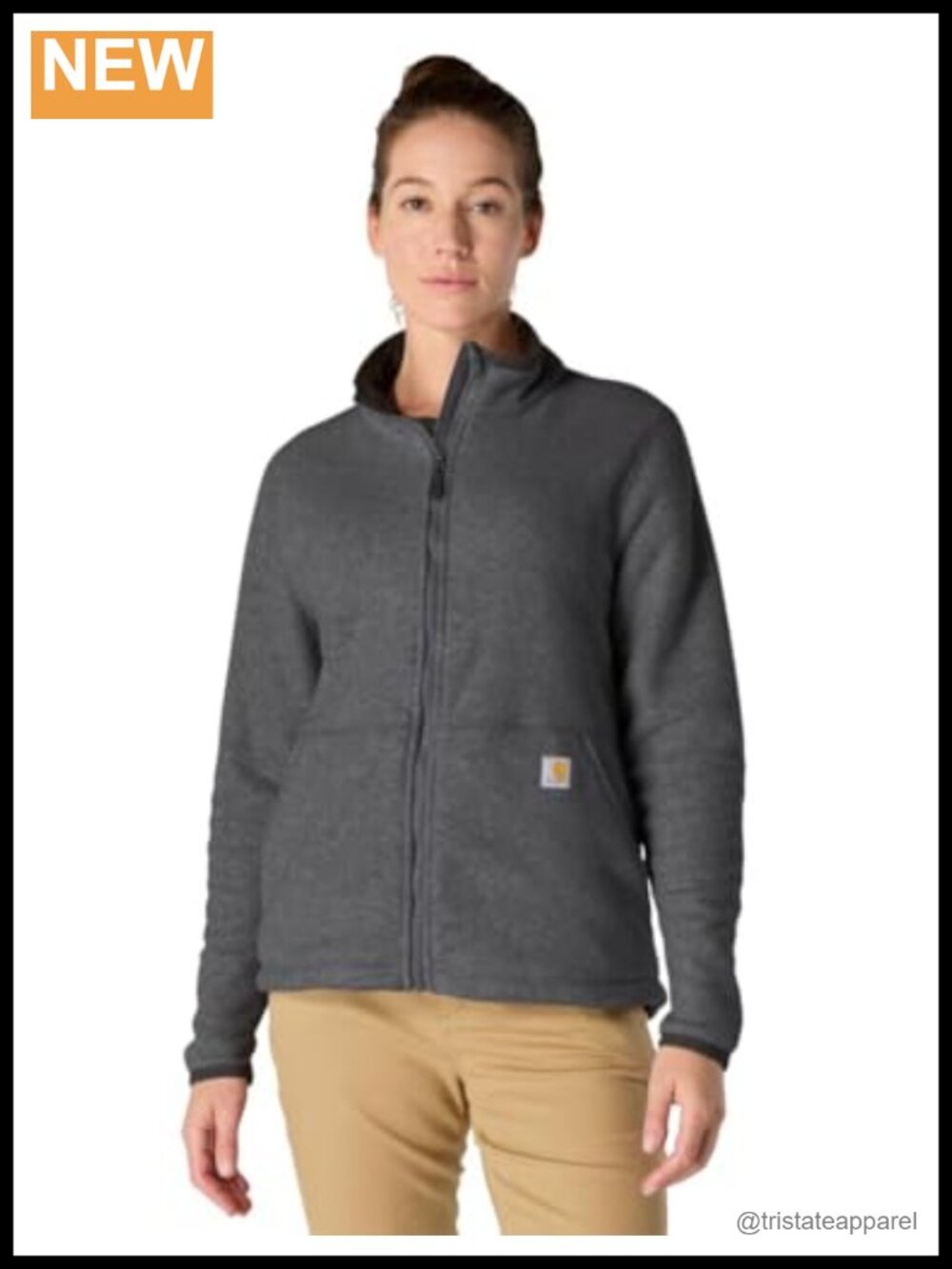 Carhartt Edmonton Fleece Jacket Women's Full Zip Mock Neck Loose Fit Cold